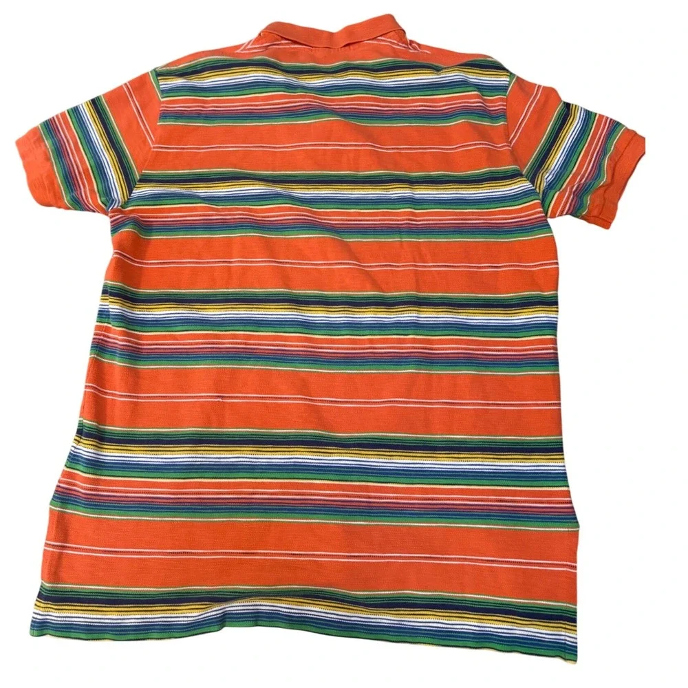 Polo Ralph Lauren‎ Mens Large Striped Short Sleeve Polo Shirt Cotton Casual